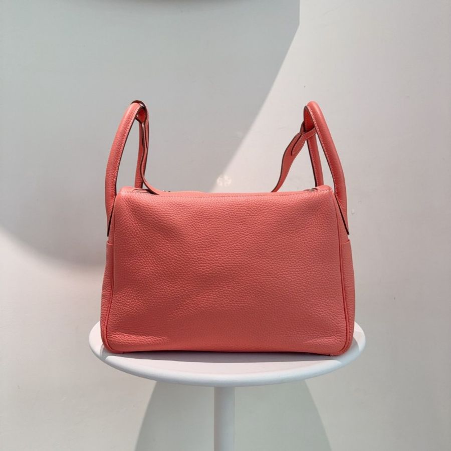Hermes 愛馬仕Lindy30 龍蝦粉銀扣 框Q刻 TC皮-2