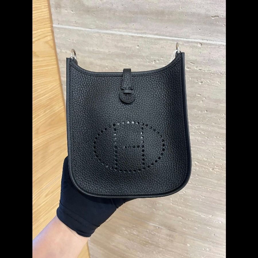 全新❤️Hermes/愛馬仕 黑銀 伊芙琳迷你 evelyne mini-2