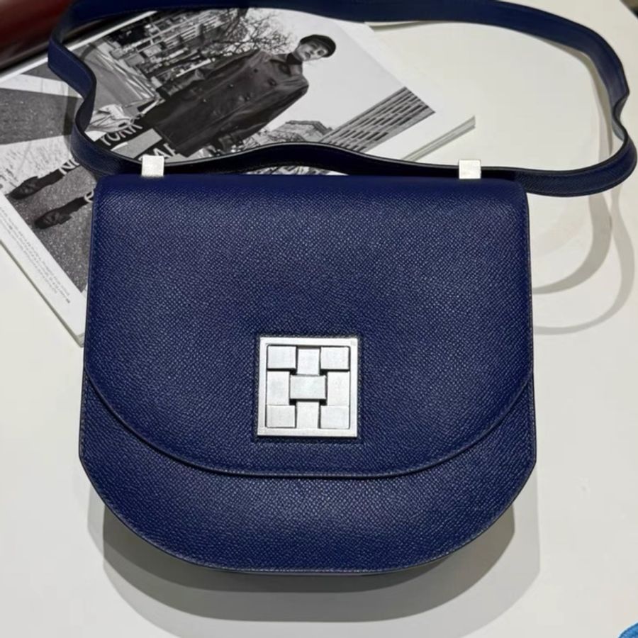 愛馬仕 Hermes 馬賽克Mosaique au 24,M3墨水藍 Epsom小牛皮 D刻,尺寸21cm-0