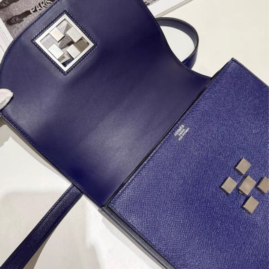 愛馬仕 Hermes 馬賽克Mosaique au 24,M3墨水藍 Epsom小牛皮 D刻,尺寸21cm-4