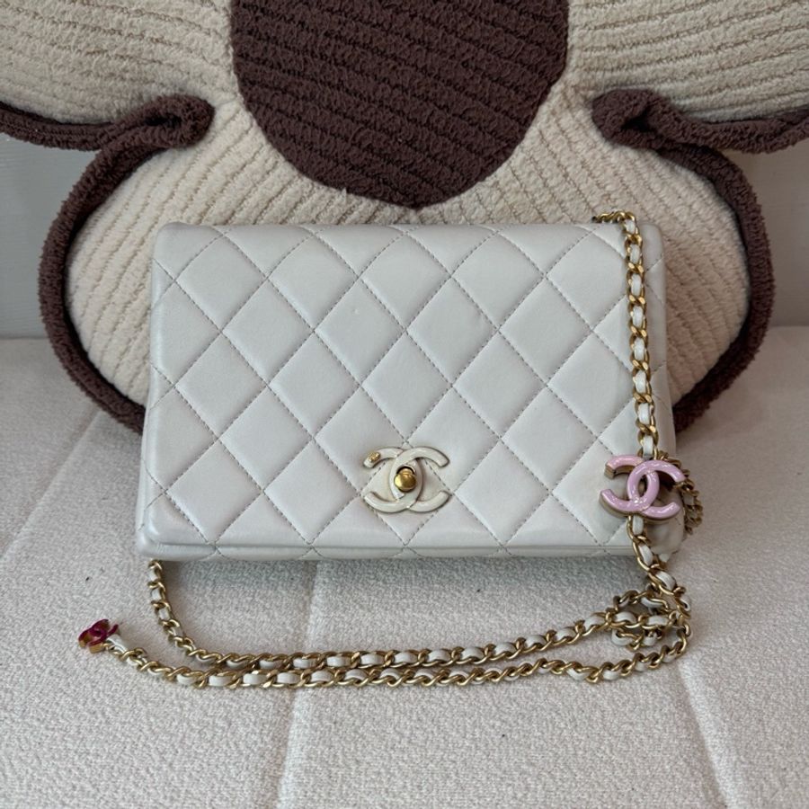 Chanel • 24a 白金琺瑯調節釦方胖子 芯片款✨-2