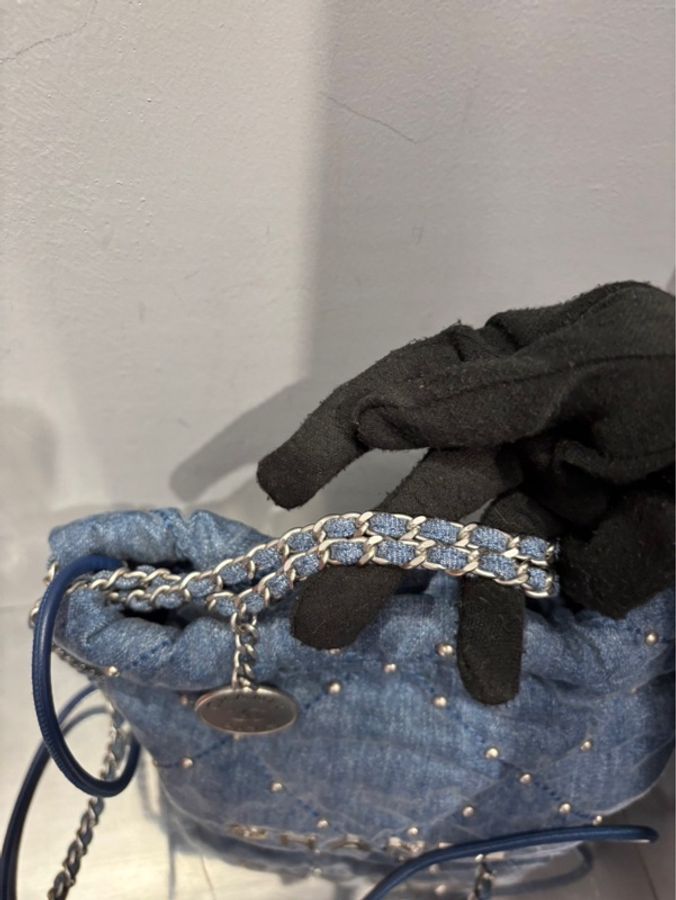 Chanel 22 Bag Mini 牛仔珍珠 垃圾袋 迷你 |Classic Trend CT精品|台北東區實體-8