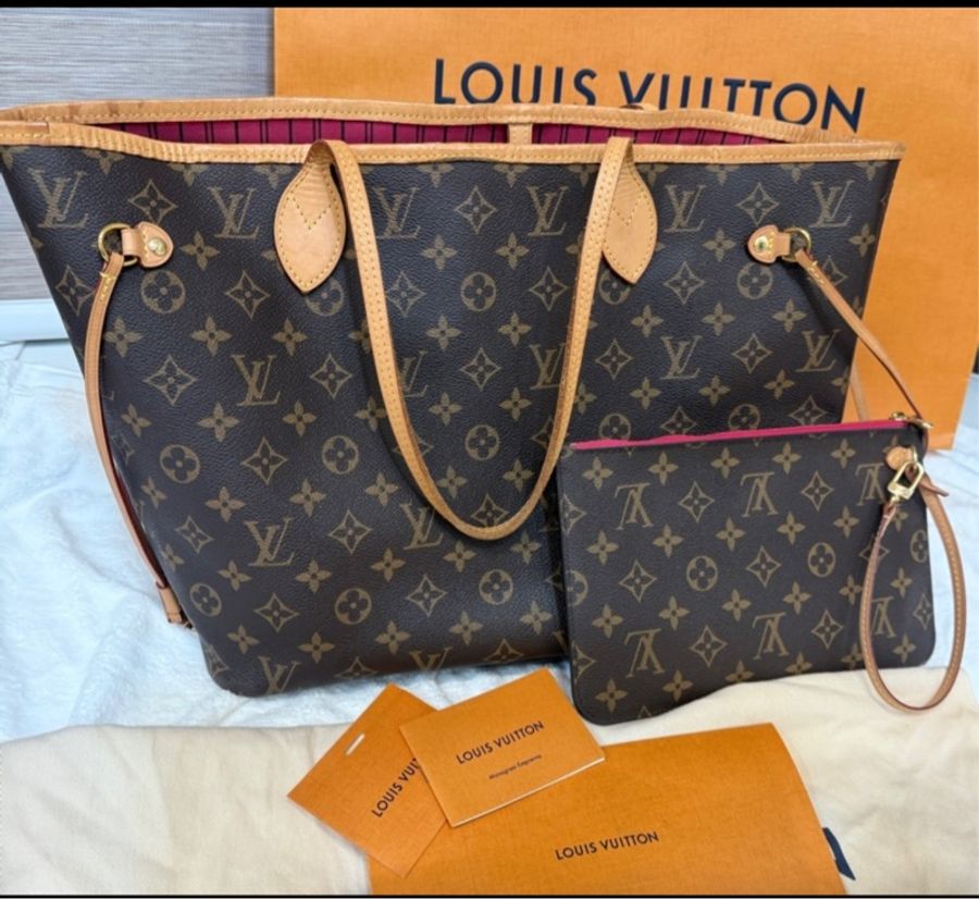 私物-Louis Vuitton LV neverfull 老花MM 子母包-0