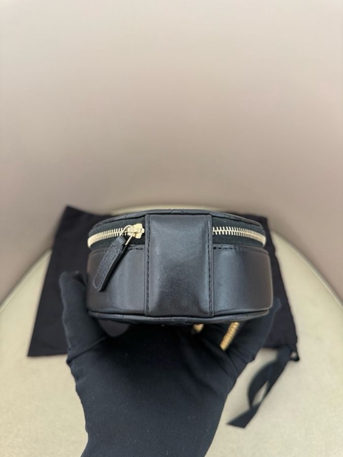 Chanel 香奈兒 黑金金柱圓餅鏈條包 芯片款附件 塵袋 購證-4