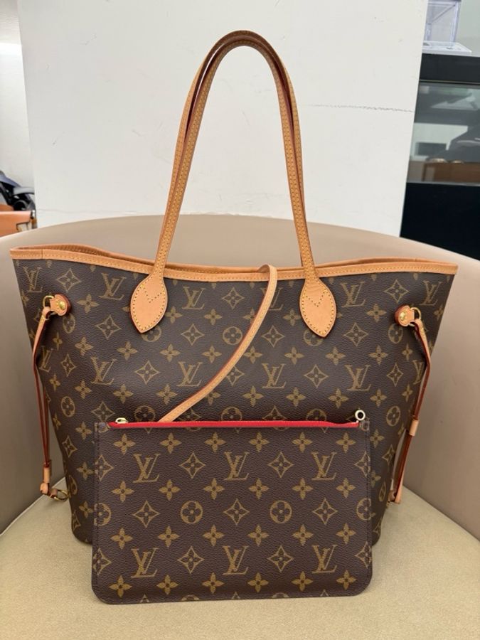 Louis Vuitton 路易威登 經典老花Neverfull中號大紅色內里-0
