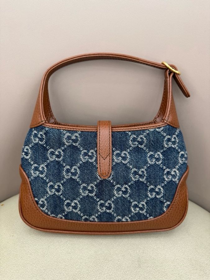 GUCCI 古馳 1961 mini牛仔丹寧腋下包-2