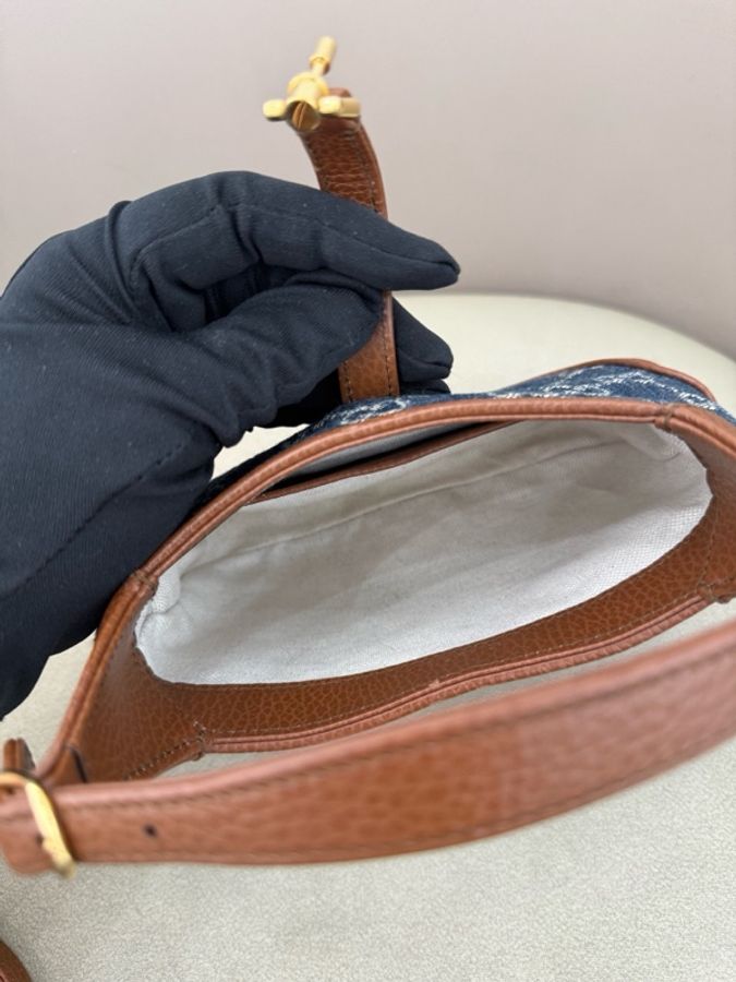GUCCI 古馳 1961 mini牛仔丹寧腋下包-6