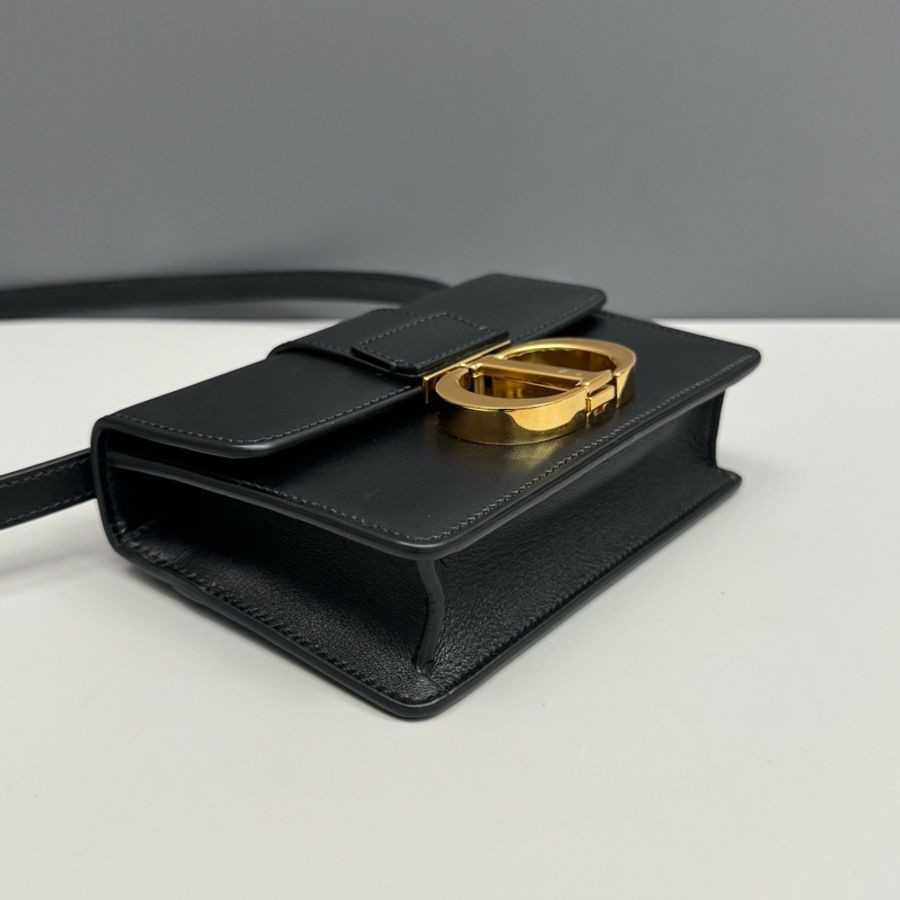 Dior迪奧 黑金全皮mini蒙田30 MONTAIGNE單肩斜挎包-2