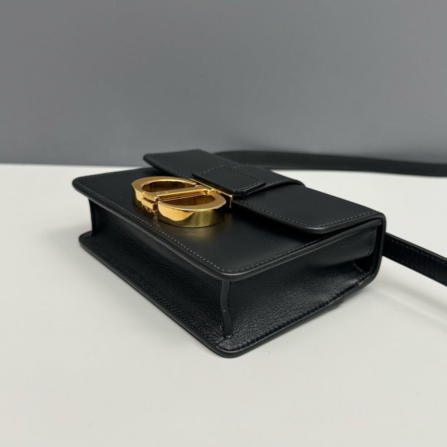 Dior迪奧 黑金全皮mini蒙田30 MONTAIGNE單肩斜挎包-3