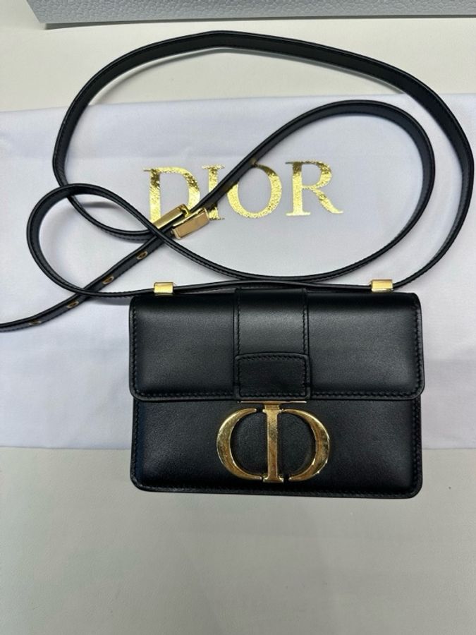 Dior迪奧 黑金全皮mini蒙田30 MONTAIGNE單肩斜挎包-1