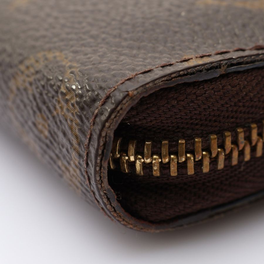 LOUIS VUITTON LV 路易威登 拉鍊零錢包 棕色 原花帆布 M60067-6