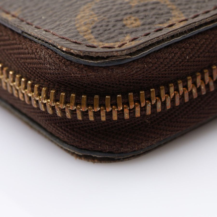 LOUIS VUITTON LV 路易威登 拉鍊零錢包 棕色 原花帆布 M60067-7