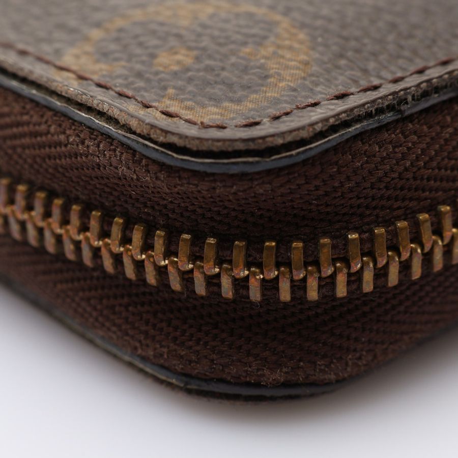 LOUIS VUITTON LV 路易威登 拉鍊零錢包 棕色 原花帆布 M60067-8