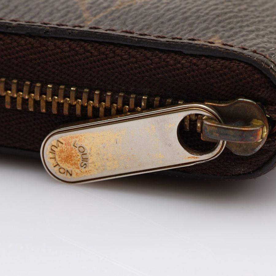LOUIS VUITTON LV 路易威登 拉鍊零錢包 棕色 原花帆布 M60067-9