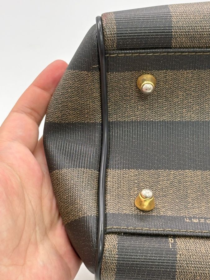 fendi 芬迪 胡桃紋系列波士頓手提包-15