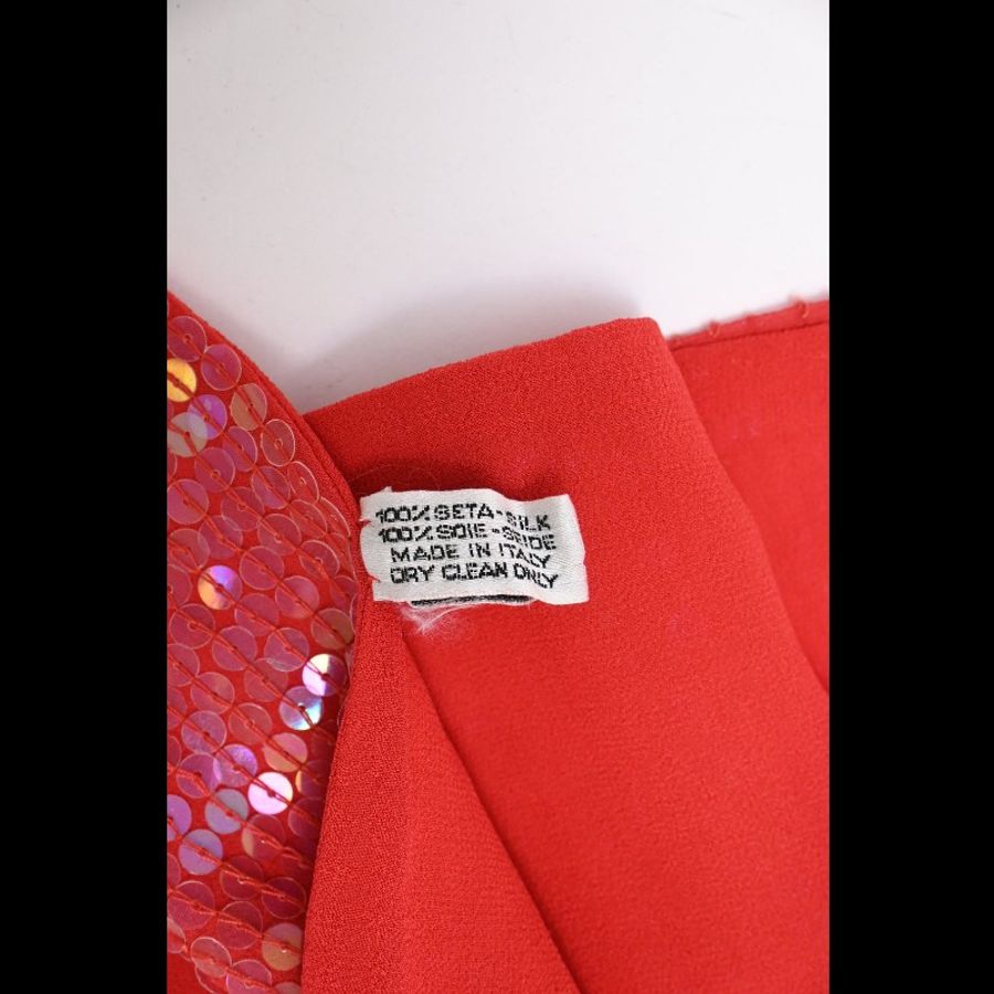 Chanel 红色亮片字母围巾-8