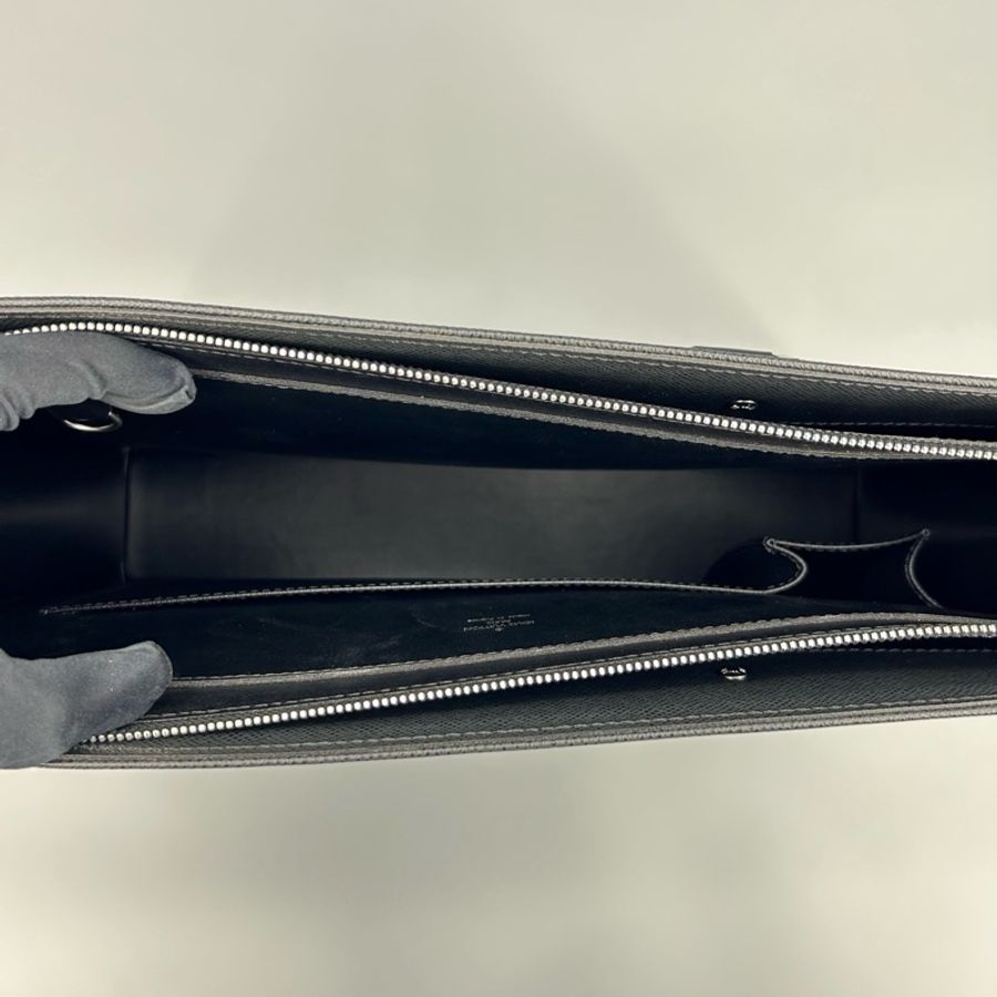 Louis Vuitton 路易威登 黑灰十字紋全皮手提公文包 41*30 缺 肩帶-7
