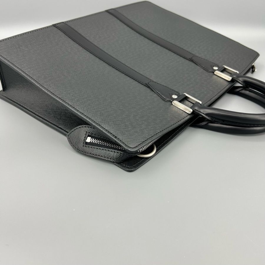 Louis Vuitton 路易威登 黑灰十字紋全皮手提公文包 41*30 缺 肩帶-12