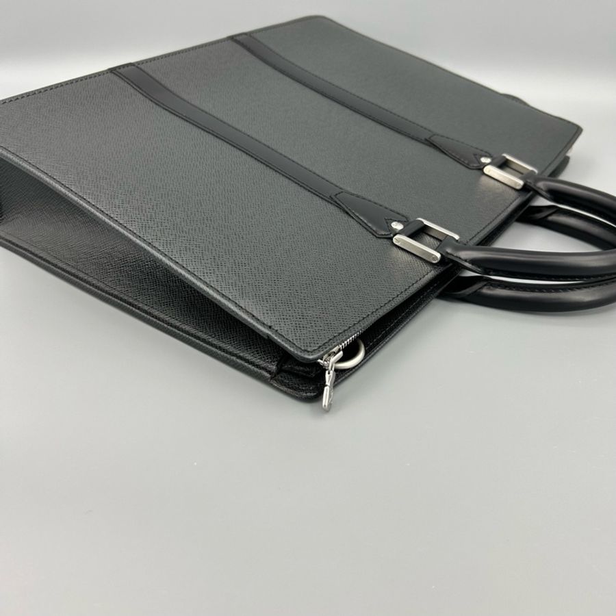 Louis Vuitton 路易威登 黑灰十字紋全皮手提公文包 41*30 缺 肩帶-14