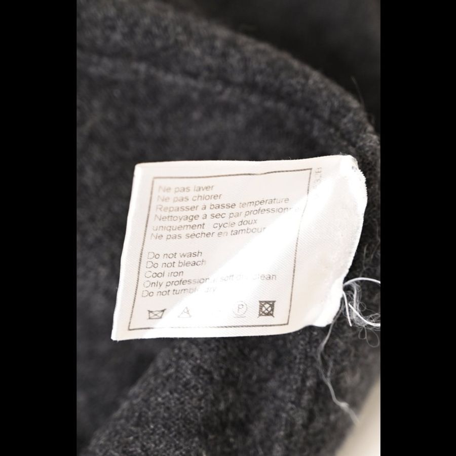 Chanel 98年灰色山羊绒彩色滚边针织背心开衫套装-12