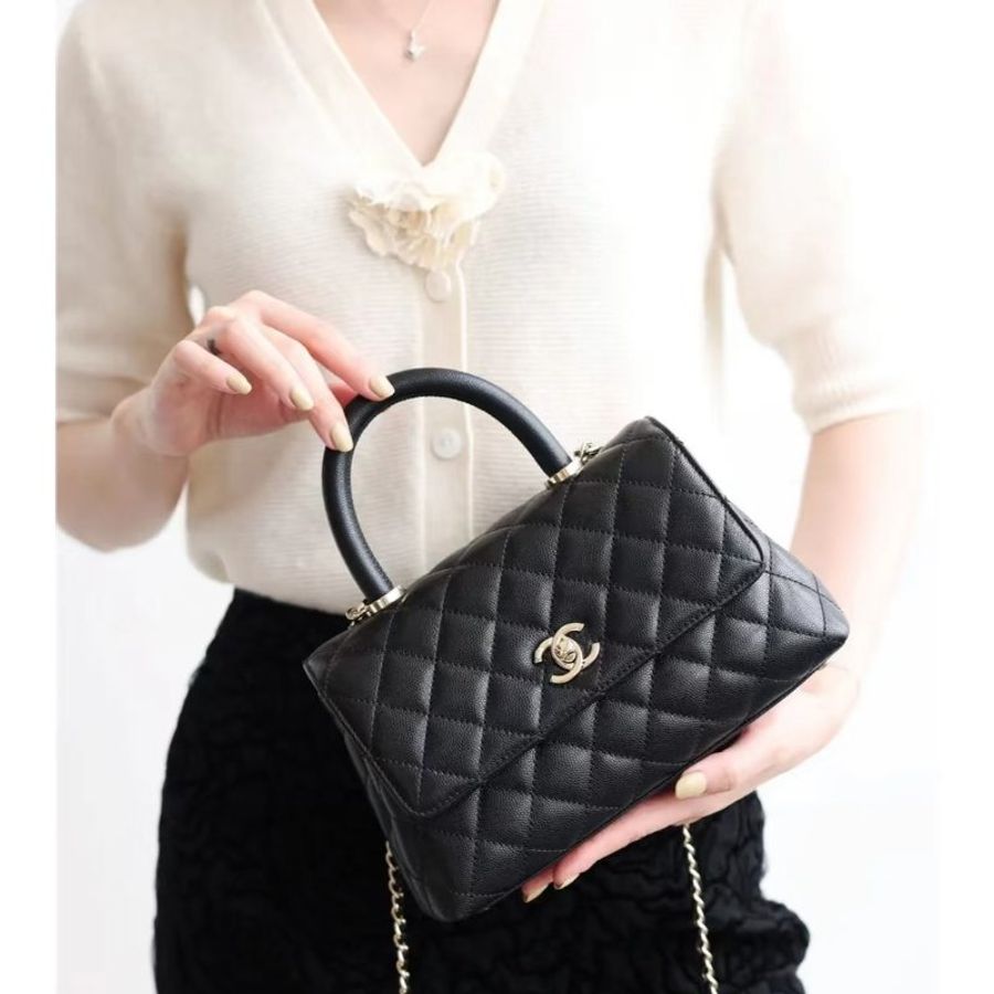 CHANEL Coco Handle - 小號黑金-16
