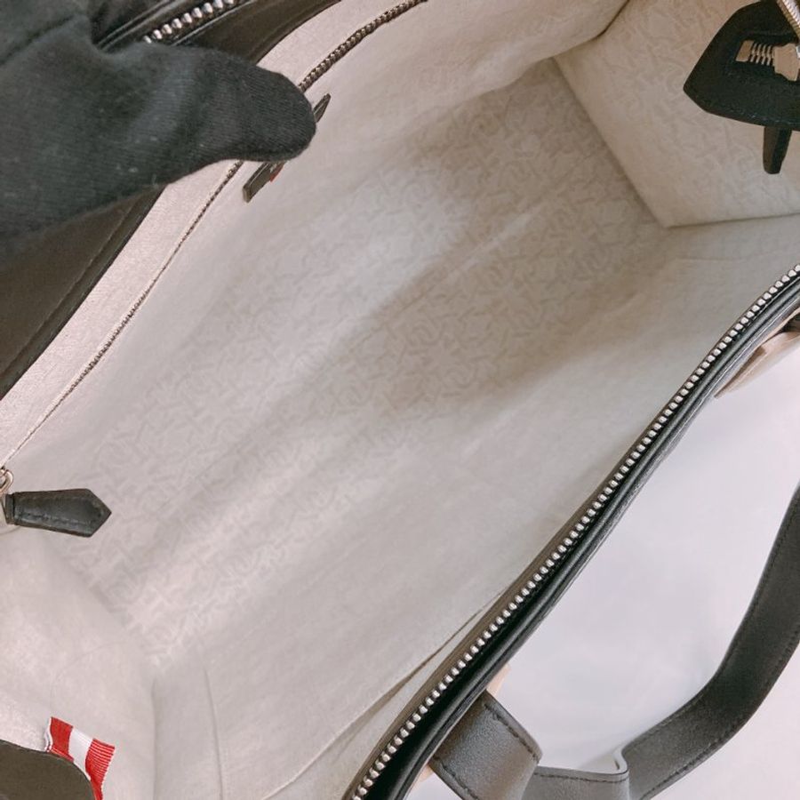 MS0793 Bally 巴利LOGO字牛皮手拿包包 Logo-Print Tote Bag 40cm Calfskin Black x PHW-28