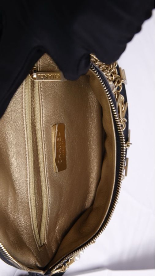 Chanel 19年埃及高级手工坊系列珍珠皮穿链腰包-9