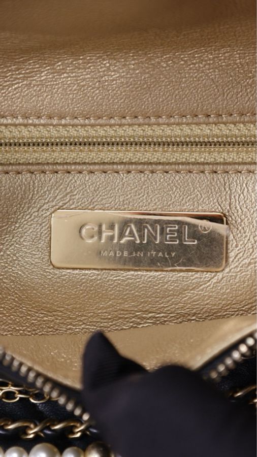 Chanel 19年埃及高级手工坊系列珍珠皮穿链腰包-28