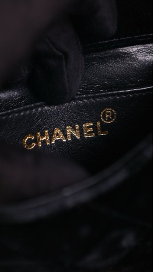 Chanel 2开黑金丝绒书包扣mini kelly手提包-36