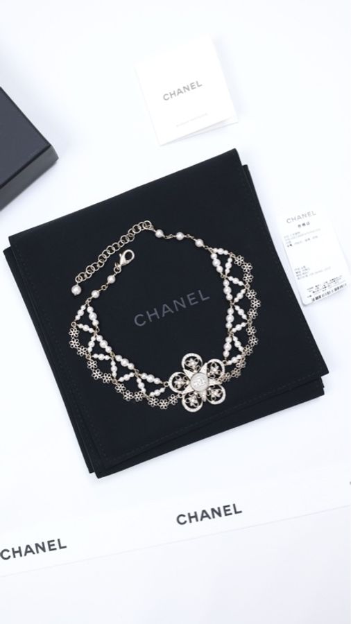 Chanel 23K五角星花花珍珠chocker-1