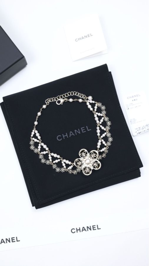 Chanel 23K五角星花花珍珠chocker-2