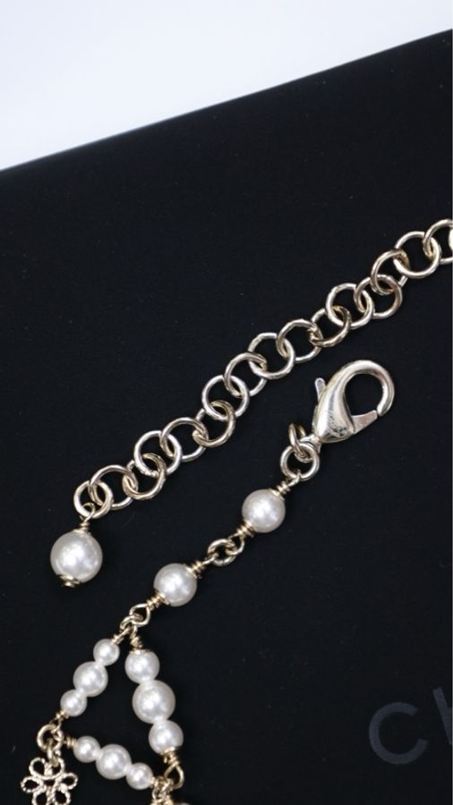 Chanel 23K五角星花花珍珠chocker-8