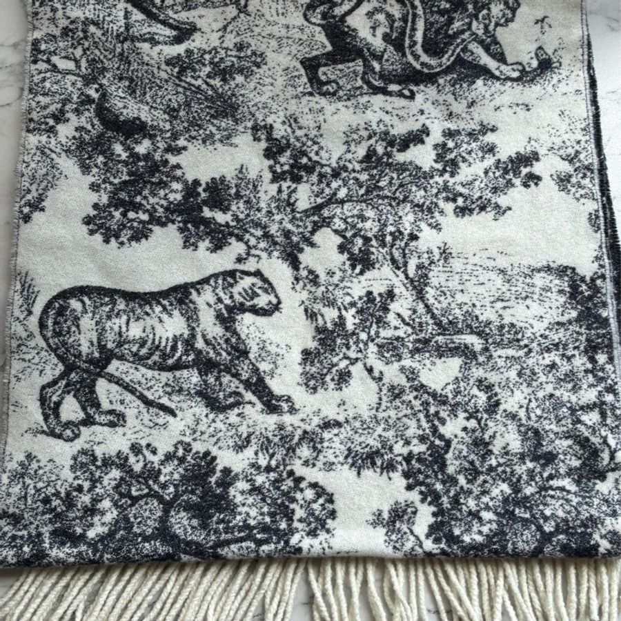 Dior 叢林動物系列羊毛圍巾🧣-11