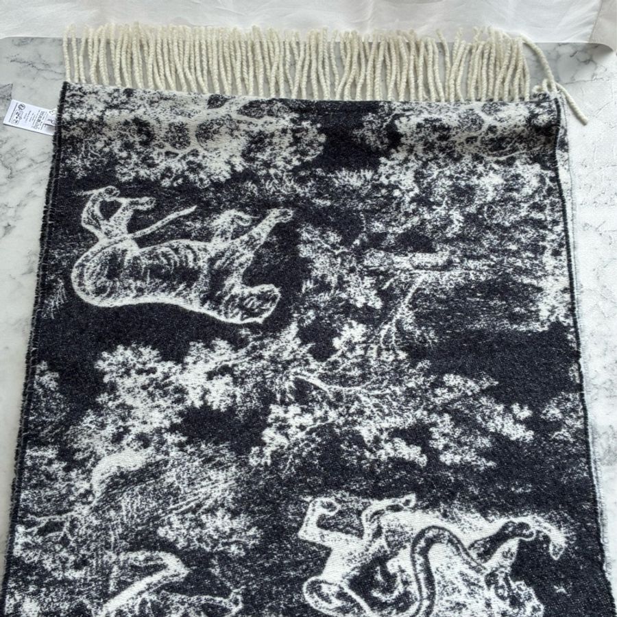 Dior 叢林動物系列羊毛圍巾🧣-13