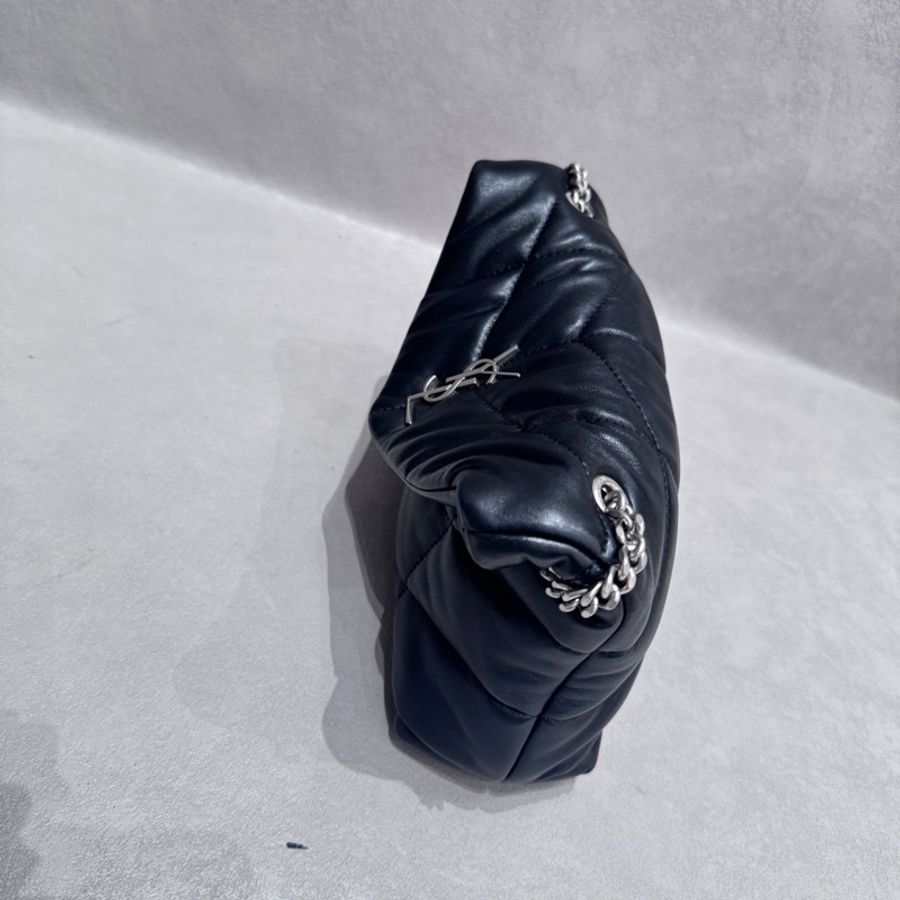 聖羅蘭 ysl puffer mini 雲朵包 黑銀-4