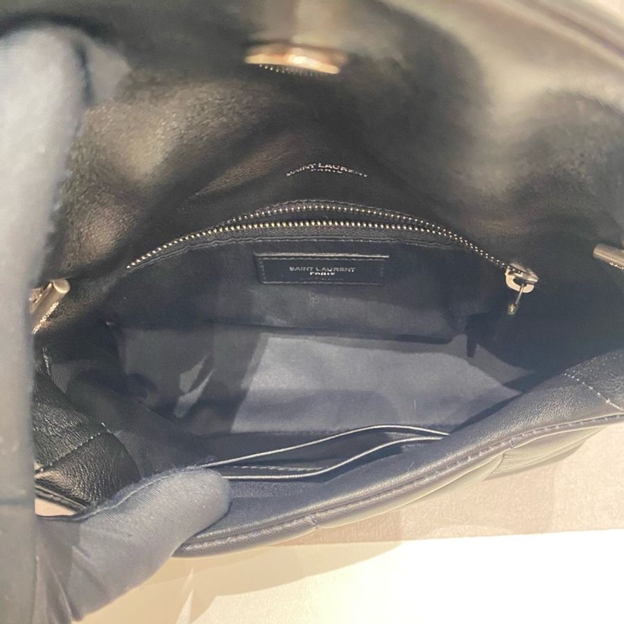 聖羅蘭 ysl puffer mini 雲朵包 黑銀-5