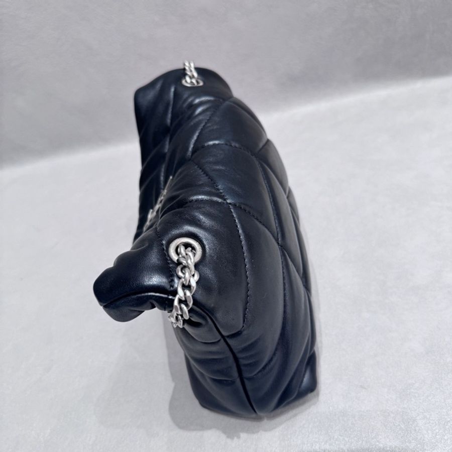 聖羅蘭 ysl puffer mini 雲朵包 黑銀-6