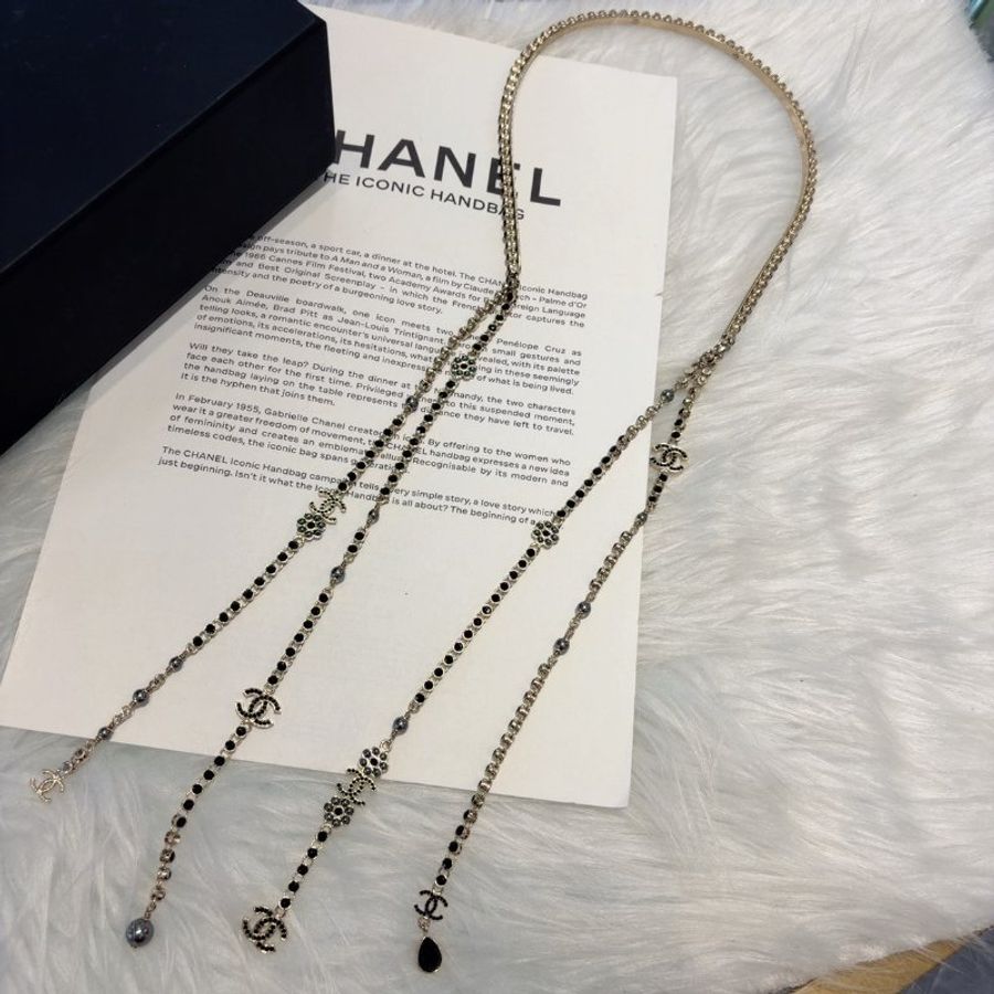 CHANEL 造型黑水鑽髮箍-0