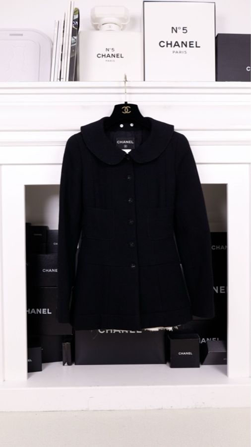 Chanel 08年旋转木马系列秀款黑白娃娃领收腰假两件外套可拆卸-2