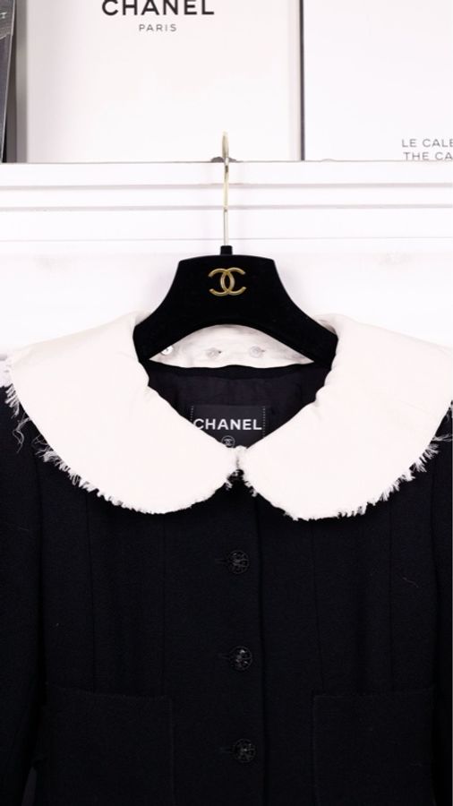 Chanel 08年旋转木马系列秀款黑白娃娃领收腰假两件外套可拆卸-20