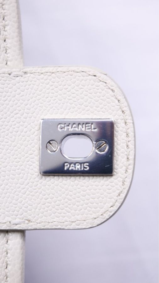 Chanel 25开蓝色帆布山茶花cc相机包单肩包-19