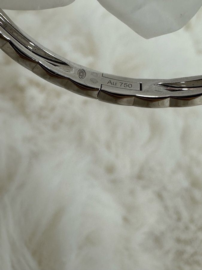 Chanel 香奈兒CocoCrush 白金窄版無鑽手鐲 S 碼 25 年單證書-4