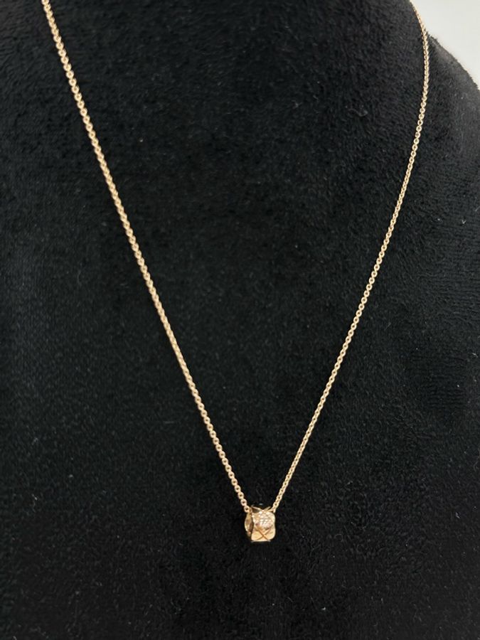 Chanel 香奈兒 cocorush 18k玫瑰金小金豆項鍊 23年購證-2