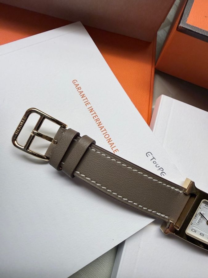 HERMES✨Heure H腕錶 HH1.201手錶手表 大象灰 金 B刻-3