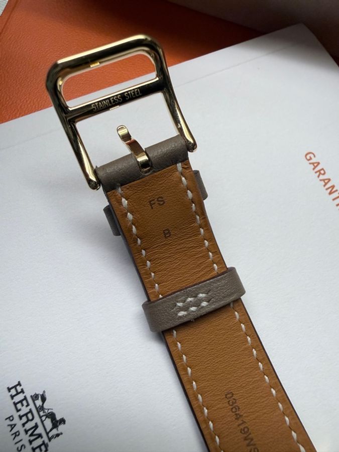 HERMES✨Heure H腕錶 HH1.201手錶手表 大象灰 金 B刻-9