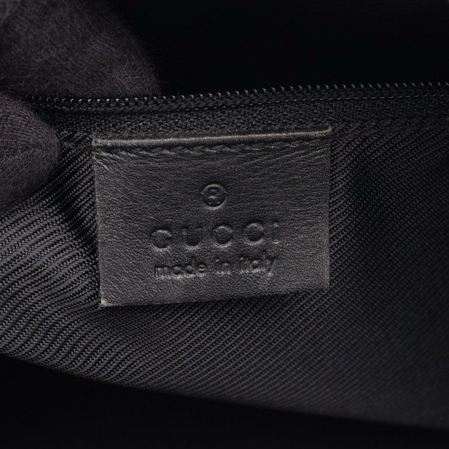 GUCCI GG帆布手提包 002・1115 帆布皮革黑色二手女款-3