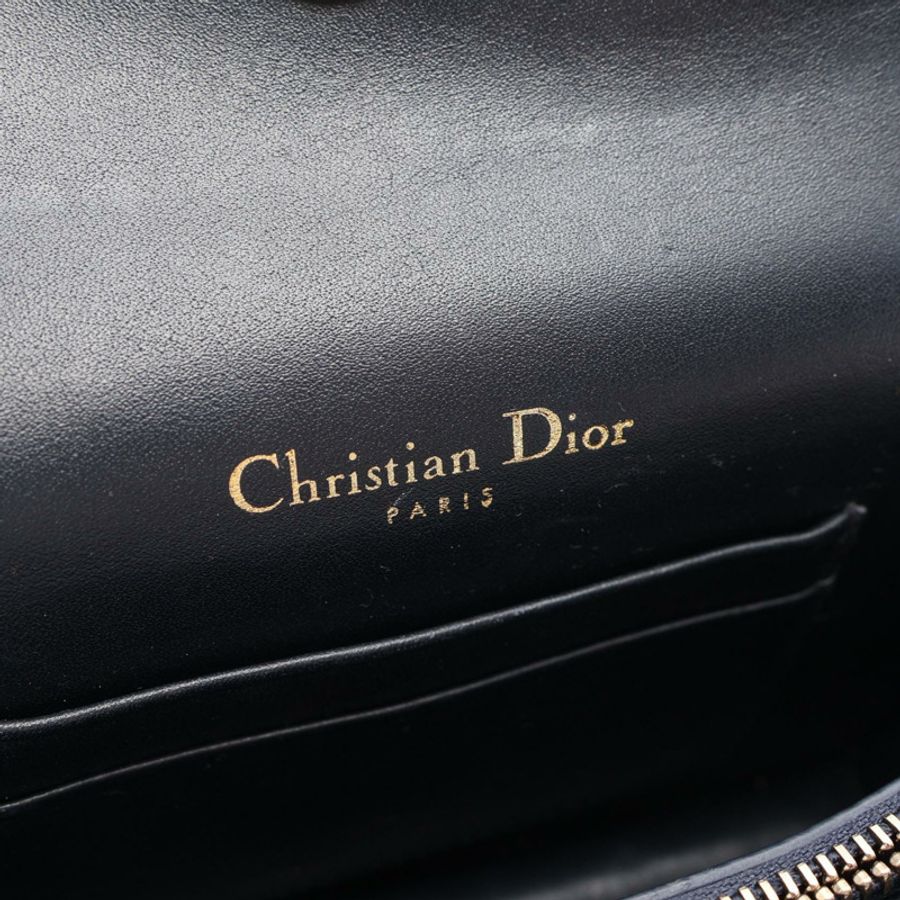 Christian Dior SADDLE Oblique Waist 腰包帆布皮革海軍藍米色二手-3