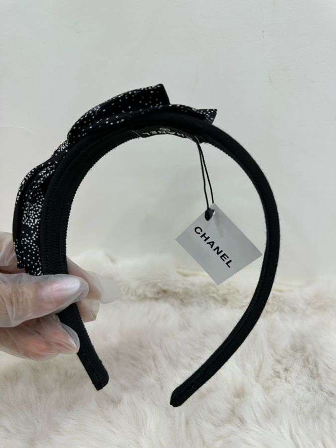 Chanel 香奈兒 23K 山茶花黑髮箍全新-5