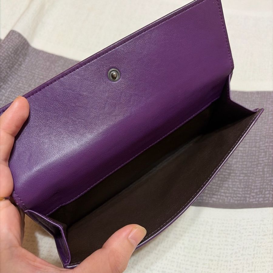 BV深紫色小羊皮長夾 9卡-10
