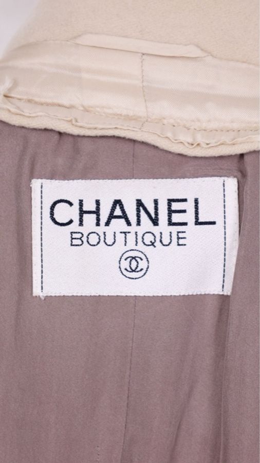 Chanel 93年棕色粗花呢滚边毛毛四口袋上衣外套-21